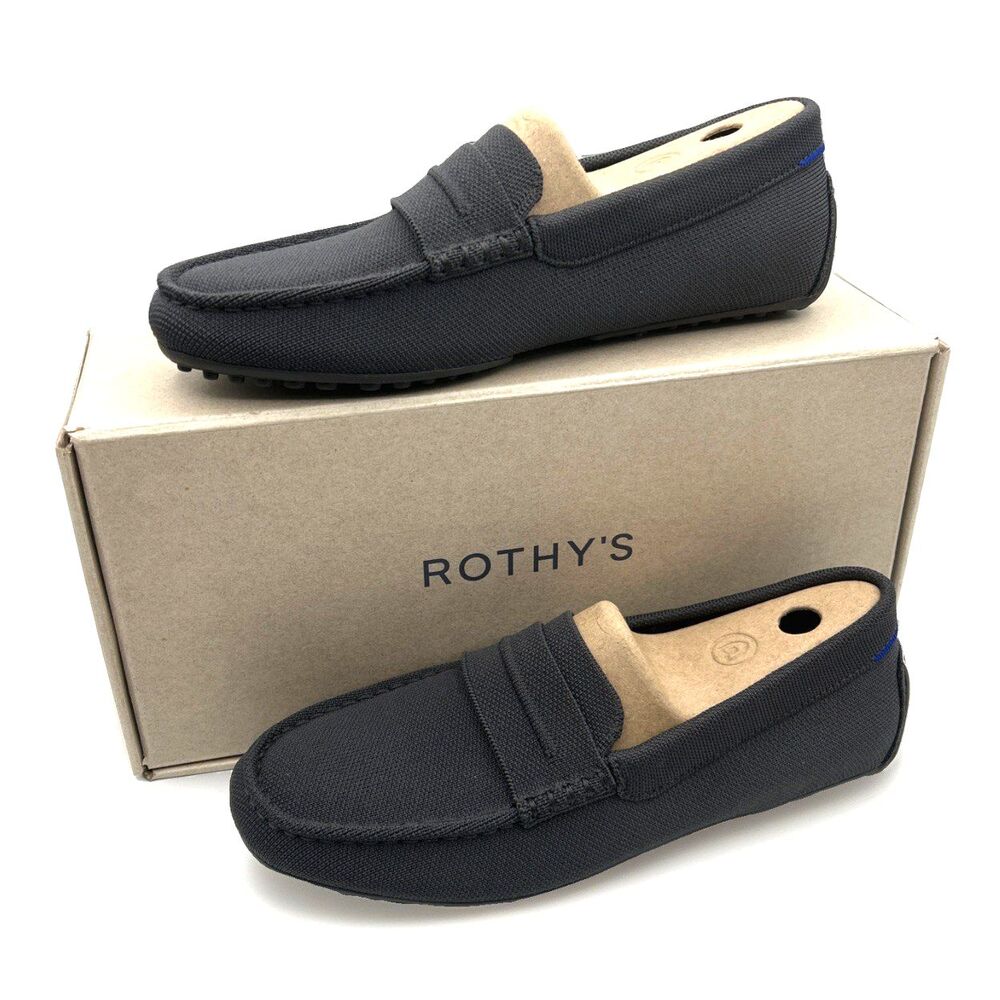 Rothy's The Men's Daily Driver Loafers Sz 8.5 Graphite Grey Retired Color NIB